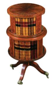 Edwardian mahogany two tier revolving circular bookcase