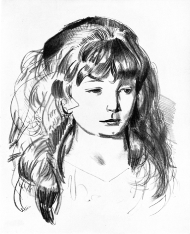 George W. Bellows Portrait of his daughter Anne, Lithograph, c. 1922