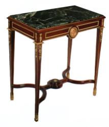 Napoleon III period ormolu mounted centre table, with inset marble top