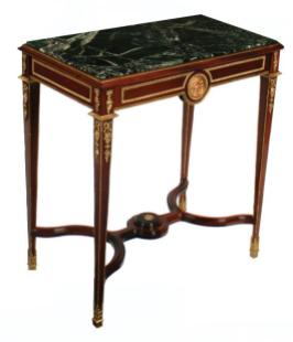 Napoleon III period ormolu mounted centre table, with inset marble top